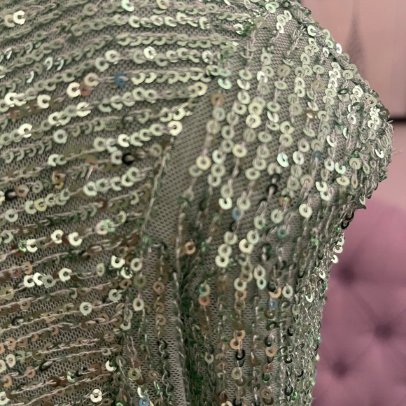 IEENA for Mac Duggal Green Sequin Dress 16 - Picture 4 of 9